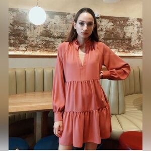 Amanda Uprichard Saffron Terracotta Pink Dress; Size S